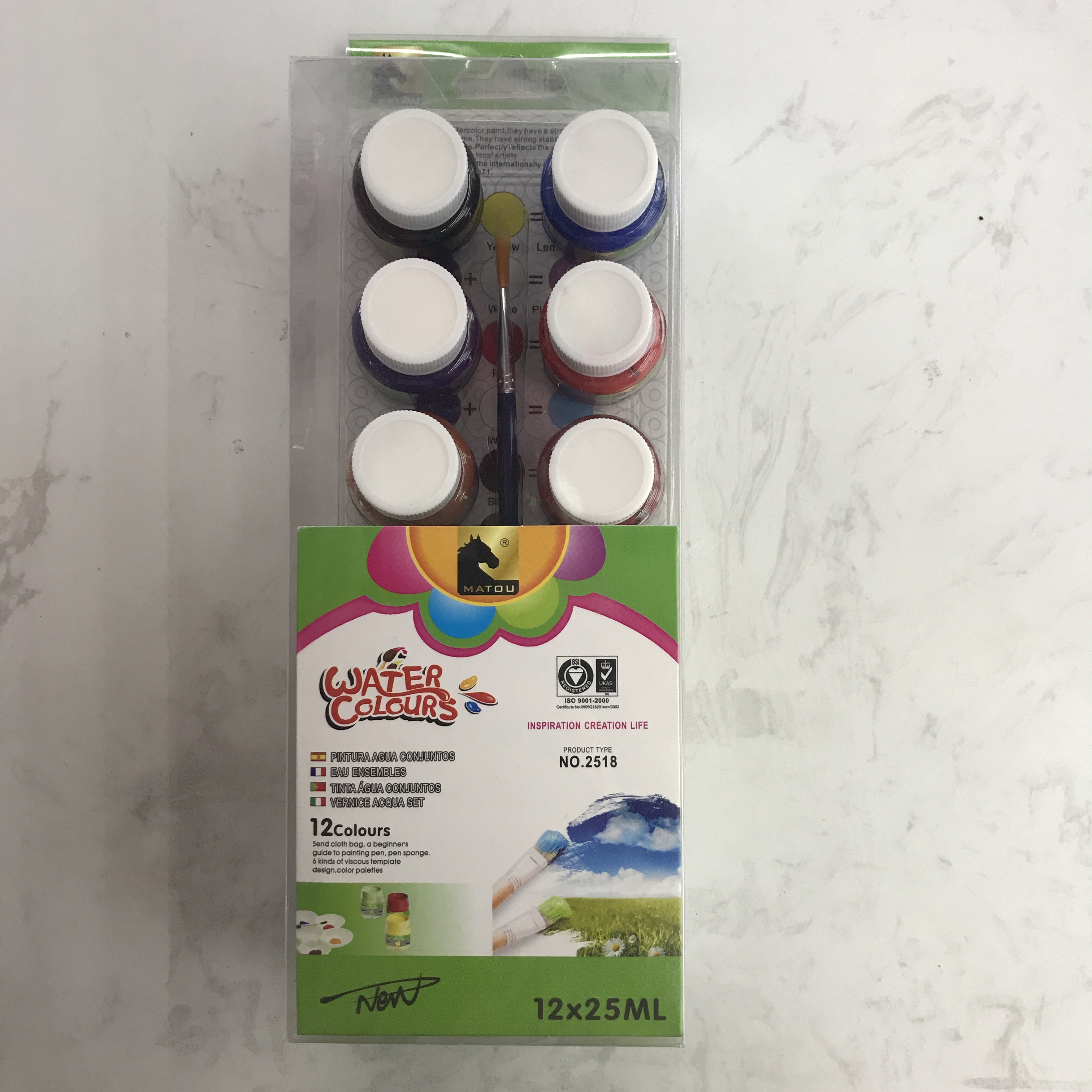 Watercolor paint set, 25ml can, 12 colors, a special watercolor painting tool for professional art students and beginners