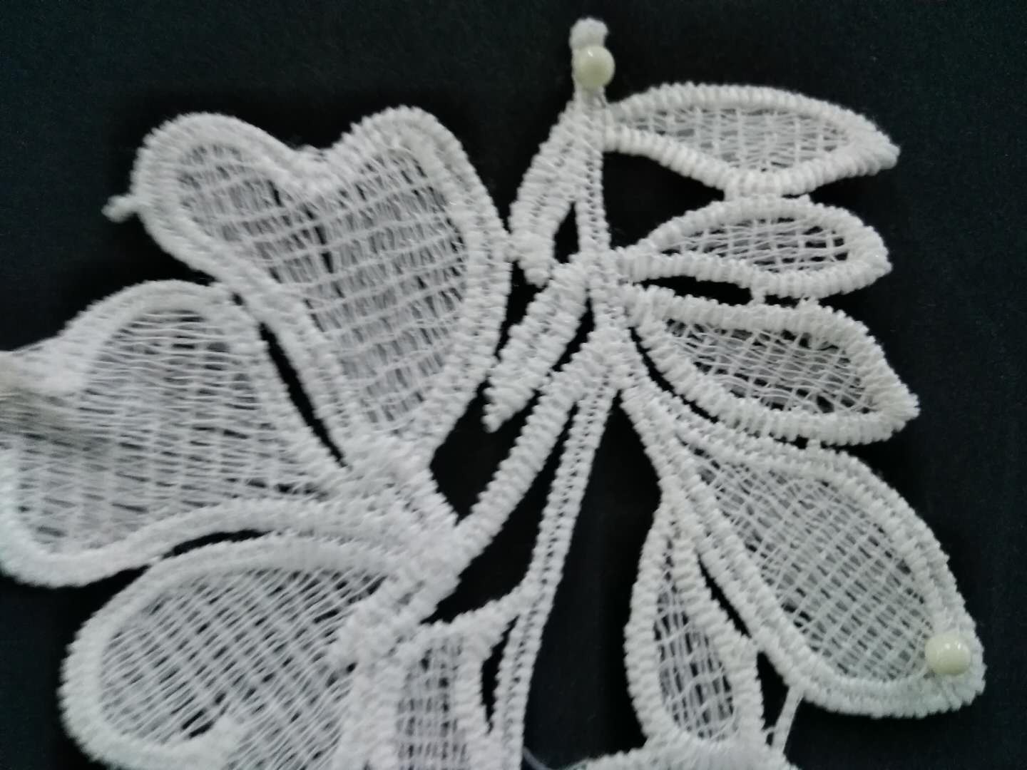 Hollowed-out water-soluble lace trim fabric, wide dress hem decoration, lace edge embroidery Specification image