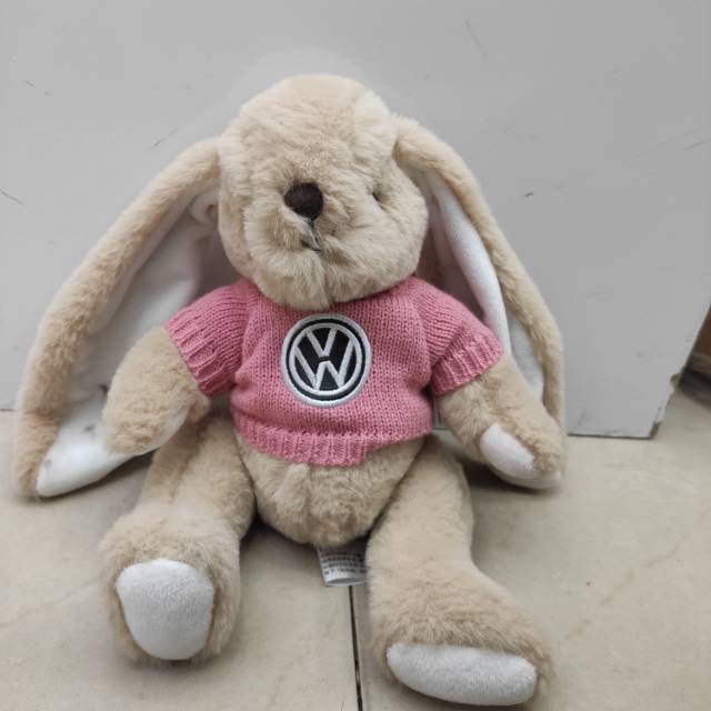 厂家直销垂耳兔子玩偶毛绒玩具车标款公仔图