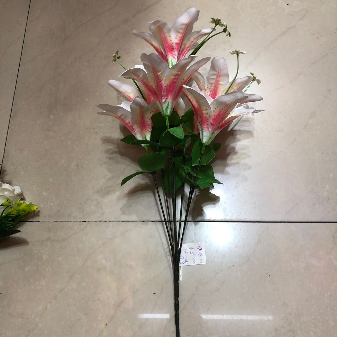 Factory direct sales with favorable prices, high-quality artificial flowers of high, medium and low grades, Qingming flowers and other 7-head lilies