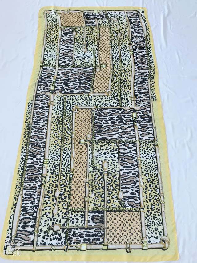 New silk satin leopard print long scarf Dx200008 for women's fashion autumn and winter 2021 new style Korean and Japanese fringed neck, imitation cashmere men's shawl Specification image