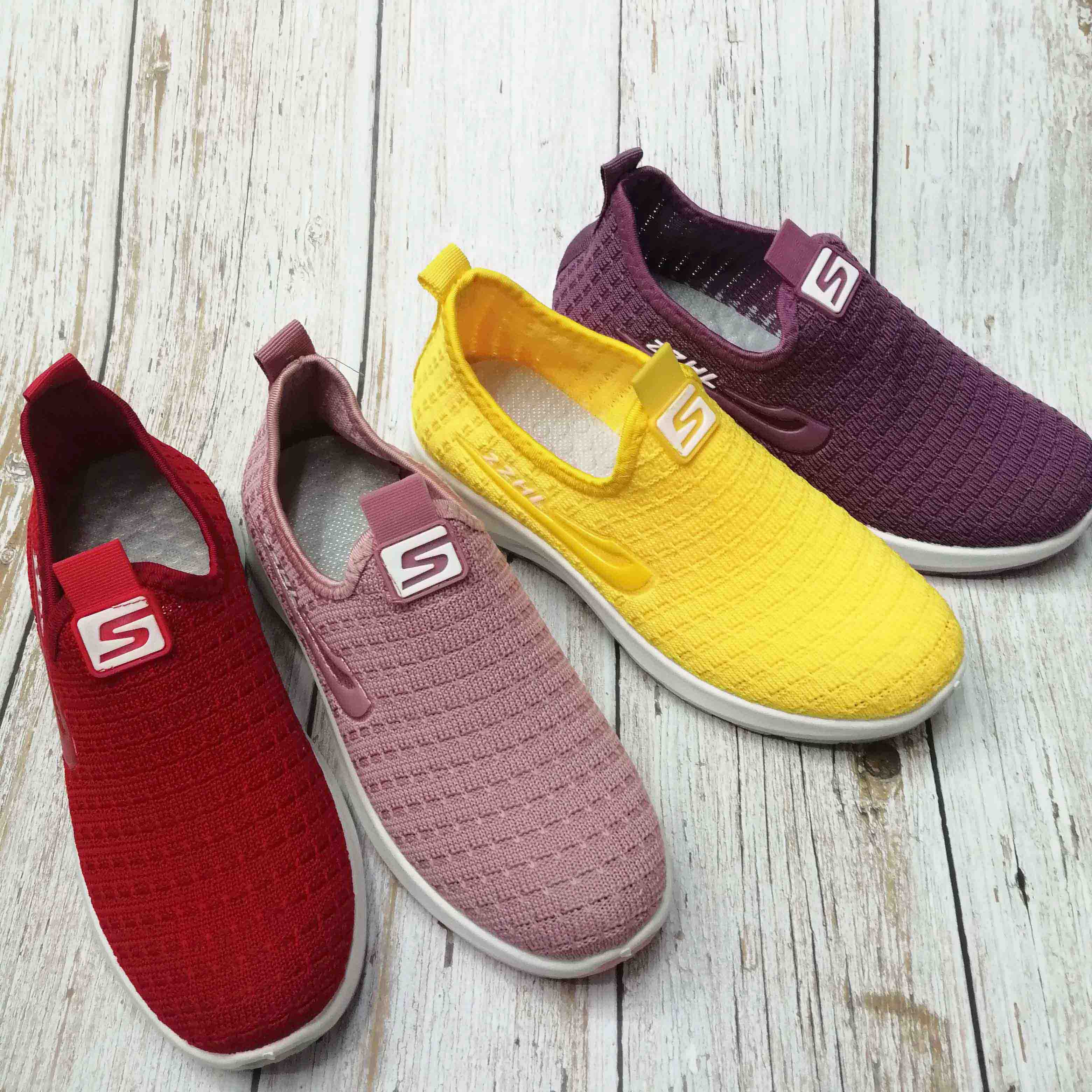 Women Spring And Autumn New Running Shoes Breathable Flying Woven Casual Shoes Specification drawing