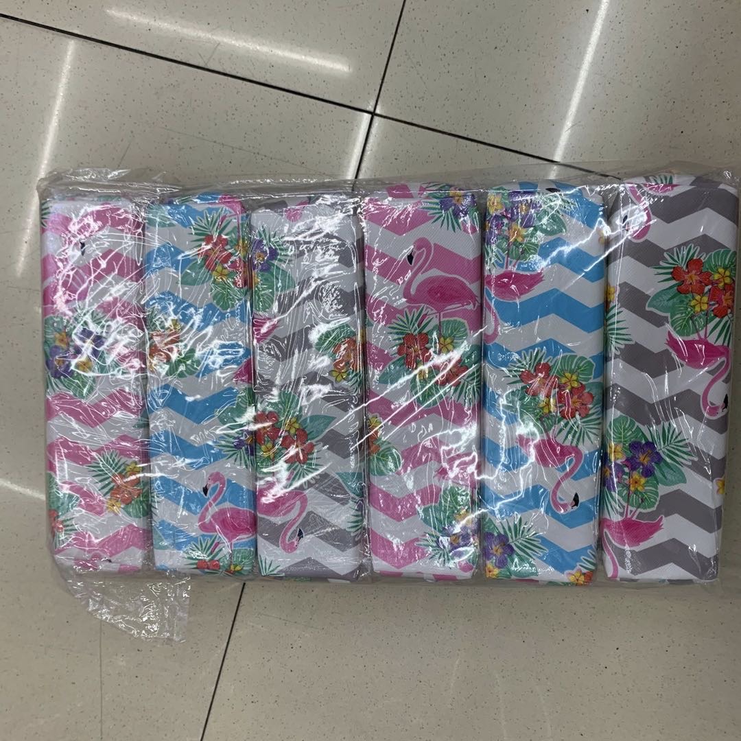 精品印花火烈鸟帆布大容量文具袋学生铅笔盒文具收纳笔袋