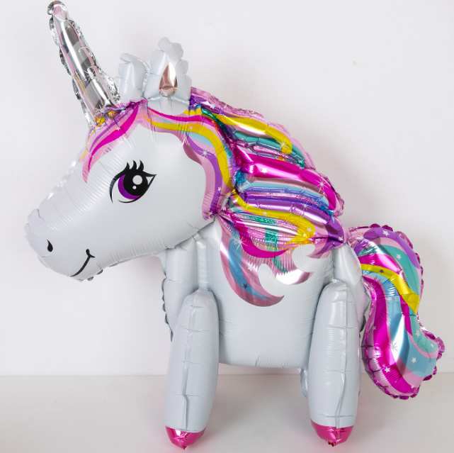 宝宝生日布置木马铝膜气球创意派对装饰婴儿车铝箔气球周岁百日宴