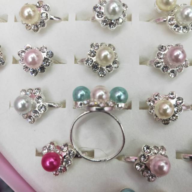 Cartoon Character Ring Children's Gemstone Ring Girl Princess Diamond Crystal Cute Little Girl Jewelry Toy Ring Jewelry Gift Set Specification drawing