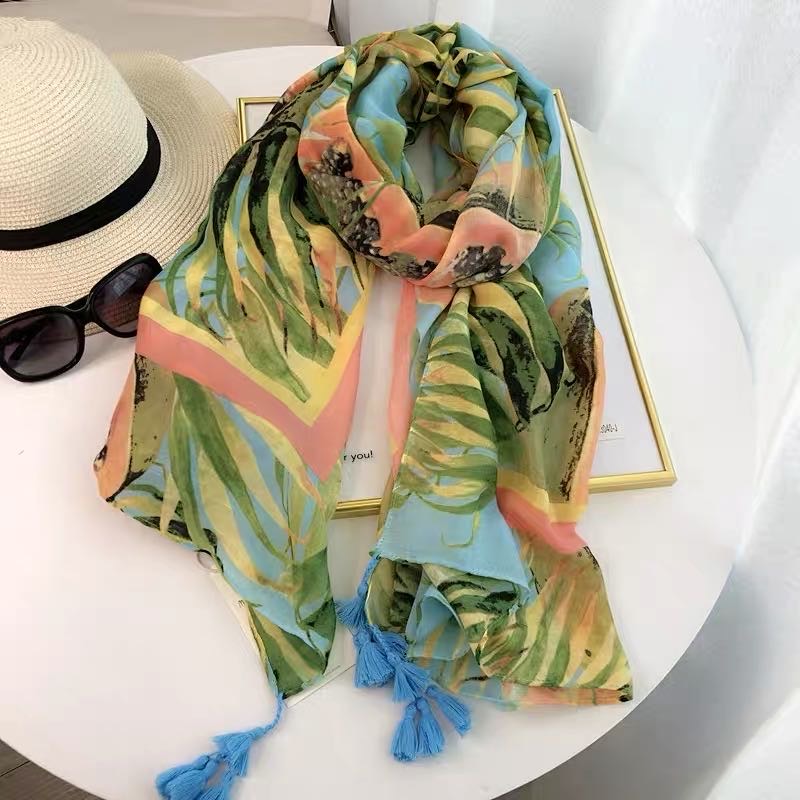 Stylish Spring And Summer Scarves And Shawl Plants Casual details Picture