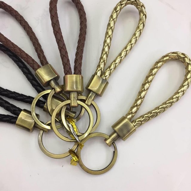 汽车钥匙扣挂件男 潮女韩国可爱真皮编织钥匙圈简约创意钥匙链