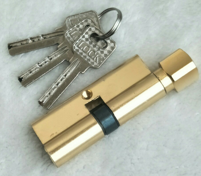 金色铝合金小70锁芯室内木门锁芯房门五金门锁配件锁具详情图1