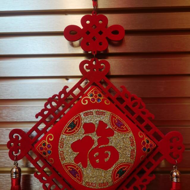 New Year Spring Festival Chinese Knot Single Pendant Fu Word Fringe Pendant Decorative Supplies Flannelette Printed Chinese Knot details Picture