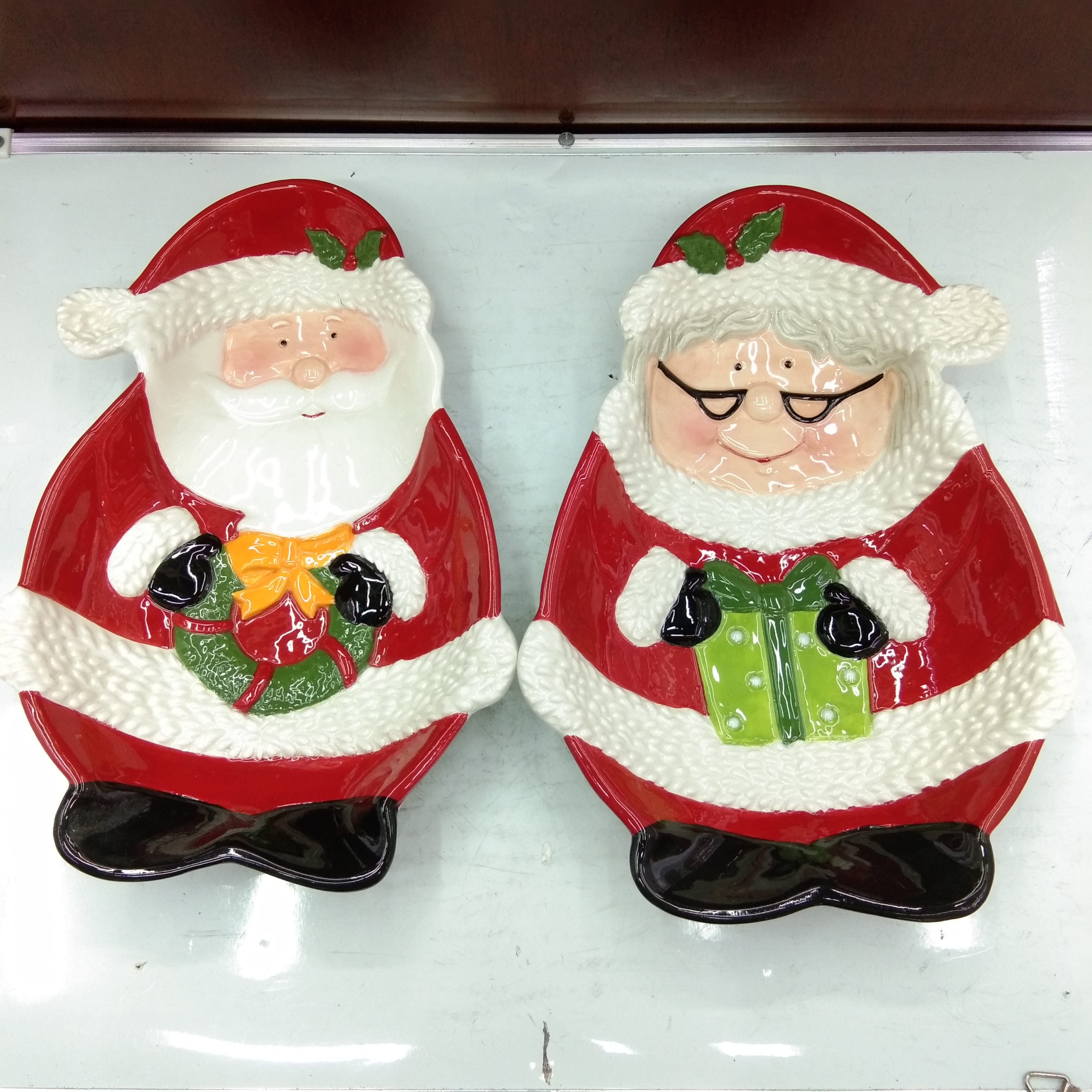 延金陶瓷厂家直销圣诞树老人盘子工艺品圣诞用品摆件批发 圣诞摆件 A29