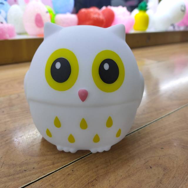 创意猫头鹰硅胶小夜灯卧室床头婴儿宝宝喂奶护眼儿童房睡眠夜光台灯