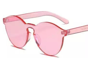 Frameless one-piece jelly transparent sunglasses, European and American candy-colored sunglasses, one-piece ocean sunglasses for men and women Specification image