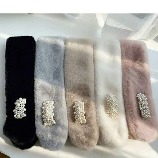 Women's Fashion Trend Casual Autumn And Winter Must-Have Ultra Soft And Simple Warm Imitation Fur Pearl Accessory Scarf Specification drawing