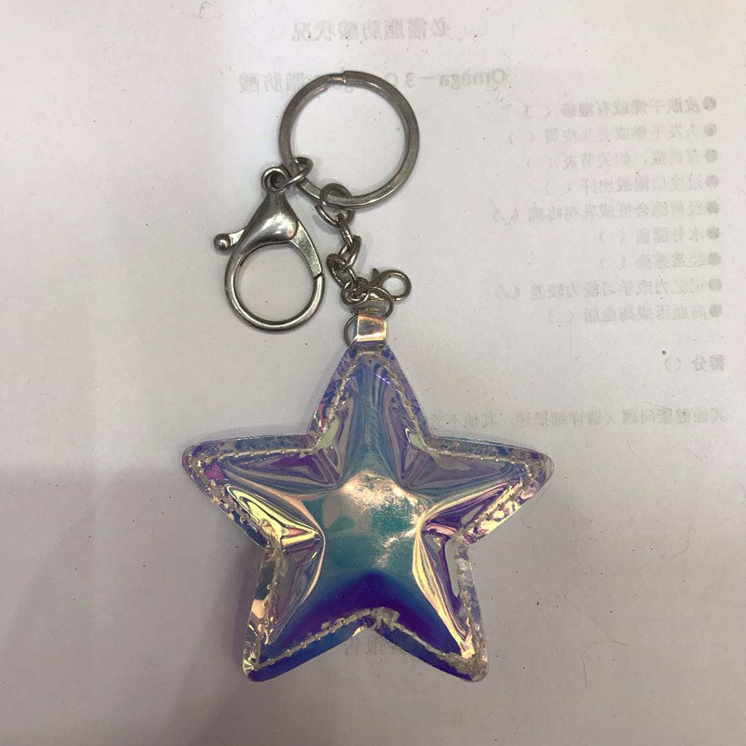 新款PU五角星钥匙扣挂饰时尚女生包包汽车内饰饰品挂件厂家