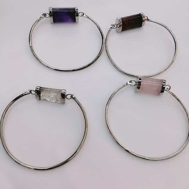 Simple, round, fine, sky blue crystal copper bracelet, ladies' copper ring, silver-plated bracelet and bracelet accessory