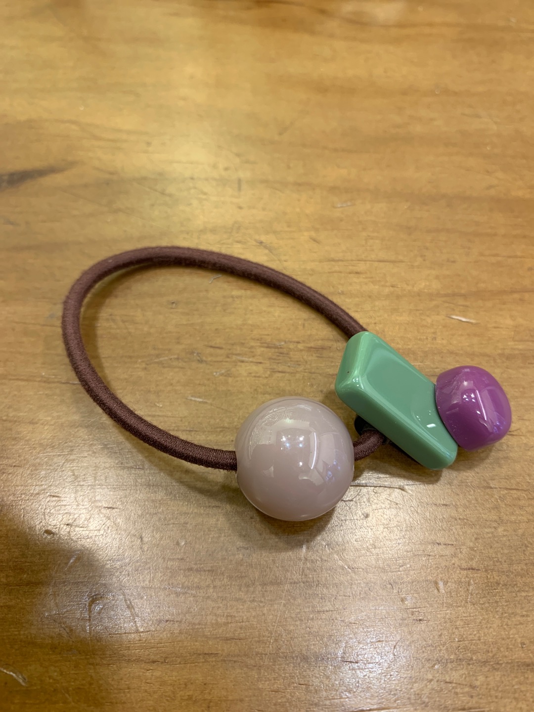 New acrylic spray-painted three-dimensional geometric rubber band hair accessory for girls, versatile details Picture