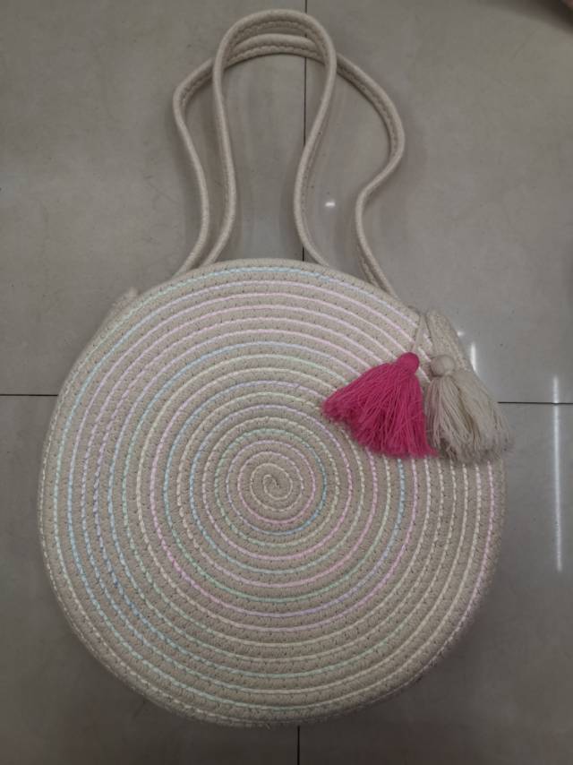 Small Fresh Cotton Hand-Woven Bag New Large Capacity Shoulder Bag Beach Bag