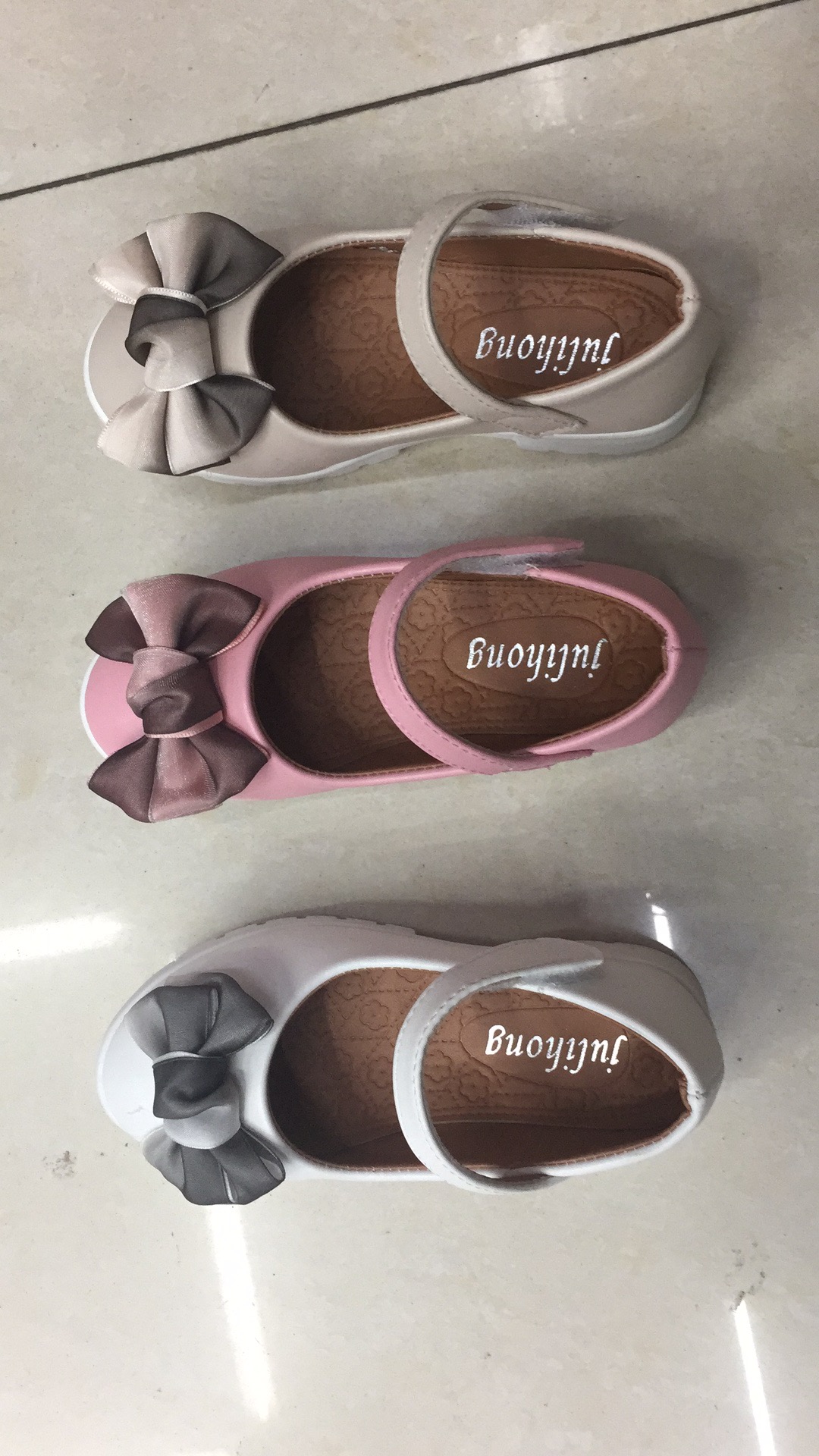 2023 Spring children students perform Korean version of girl's bow H203 Hongyun 2020 foreign trade girl's iris baby princess shoes full figure