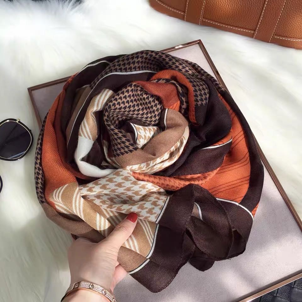 Splicing Pattern Scarf Shawl Dual Use Korean Version Fashion Casual Everything details Picture