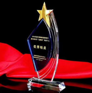 水晶奖杯定制金属树脂奖杯创意五角星奖杯授权牌彩印雕刻奖杯