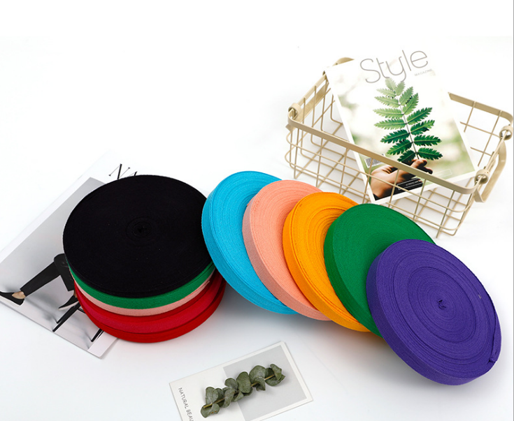 Available in stock: 1CM and 2CM all-cotton colored webbing, all-cotton pure cotton herringbone cotton yarn, herringbone cotton