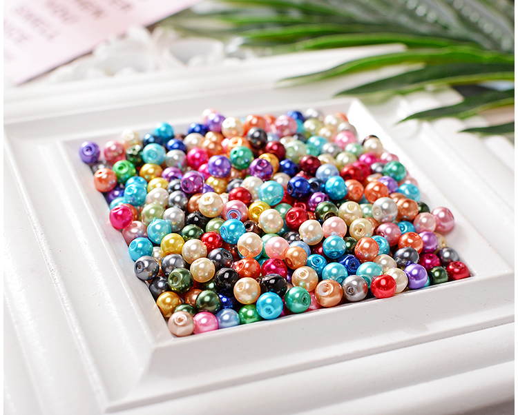 无孔正圆幻彩仿珍珠散珠子填充物水晶滴胶diy手工装饰小配件材料细节图