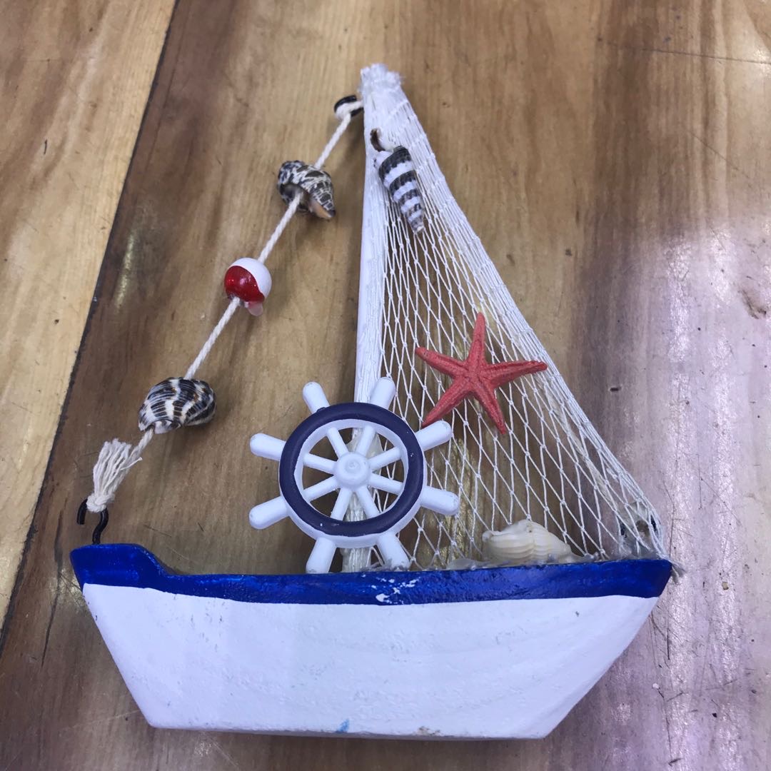 地中海轮船海洋风格装饰品摆件创意船模型工艺品海盗船摆台小木船细节图