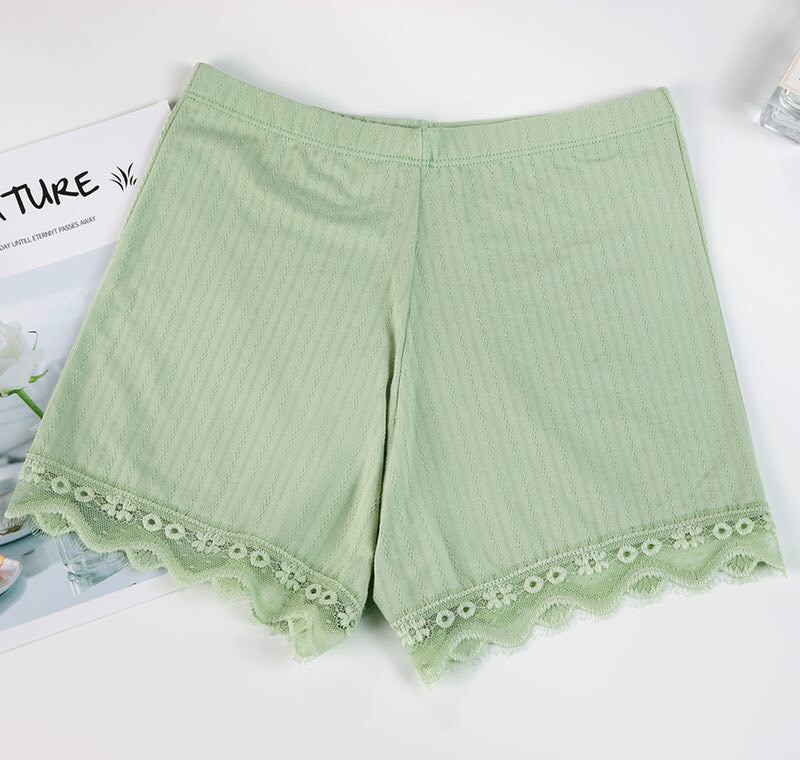 Safety Pants Women's Anti-Slip Pure Cotton Lace Lace Twist Vertical Bar Insurance Shorts Without Curling Summer Wear details Picture