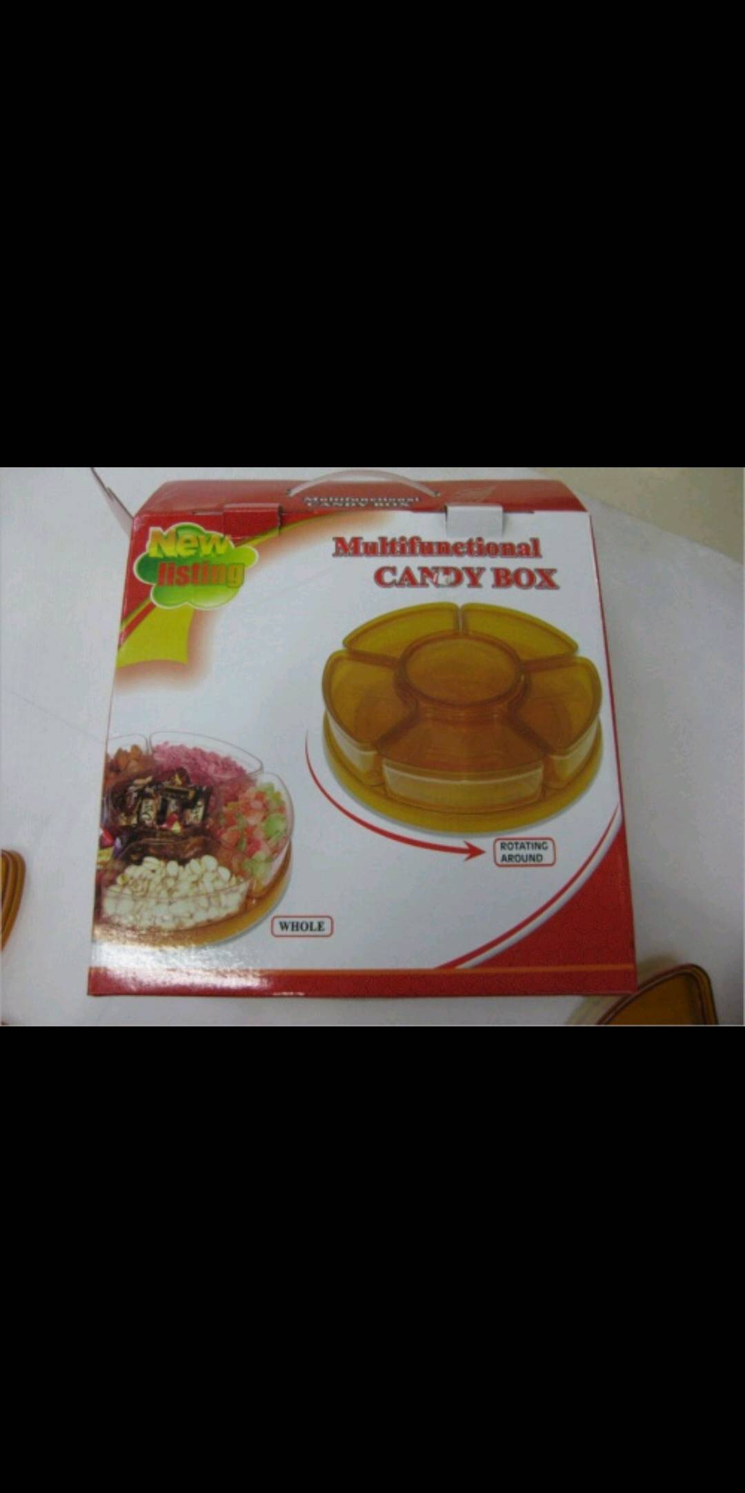 Supply wholesale 360 degrees can rotate multi-functional candy box melon seed box