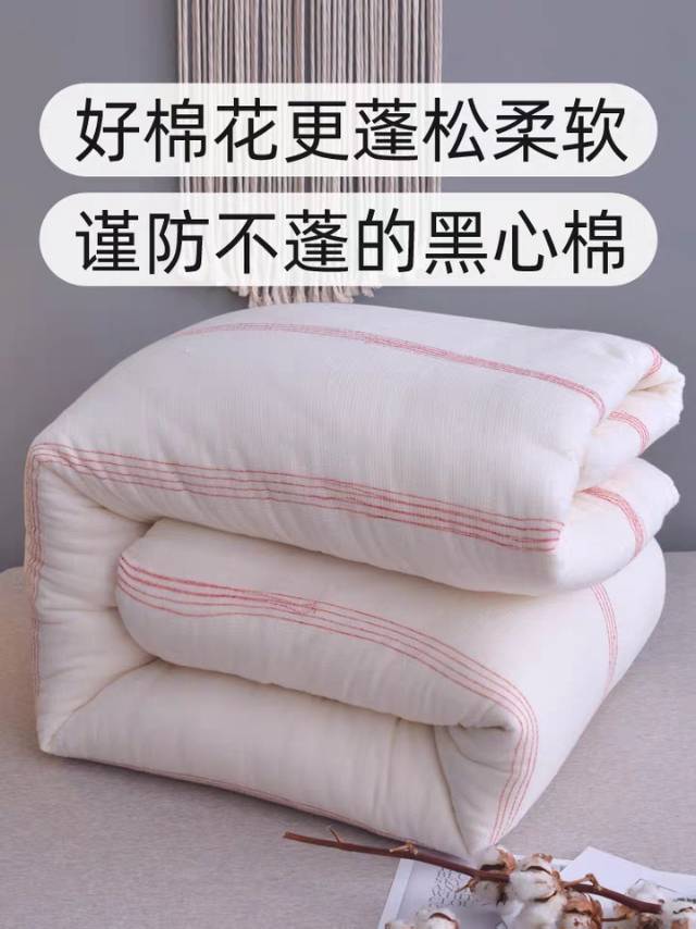 新疆棉被手工弹纯棉花被芯棉絮垫被棉胎床垫被子冬被加厚保暖被褥图
