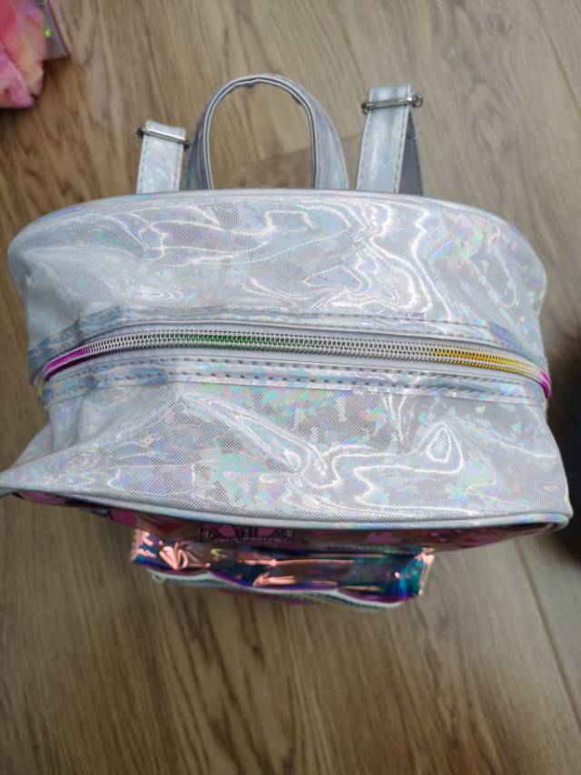 黑色惊喜娃娃半透明防水pu儿童双肩包产品图