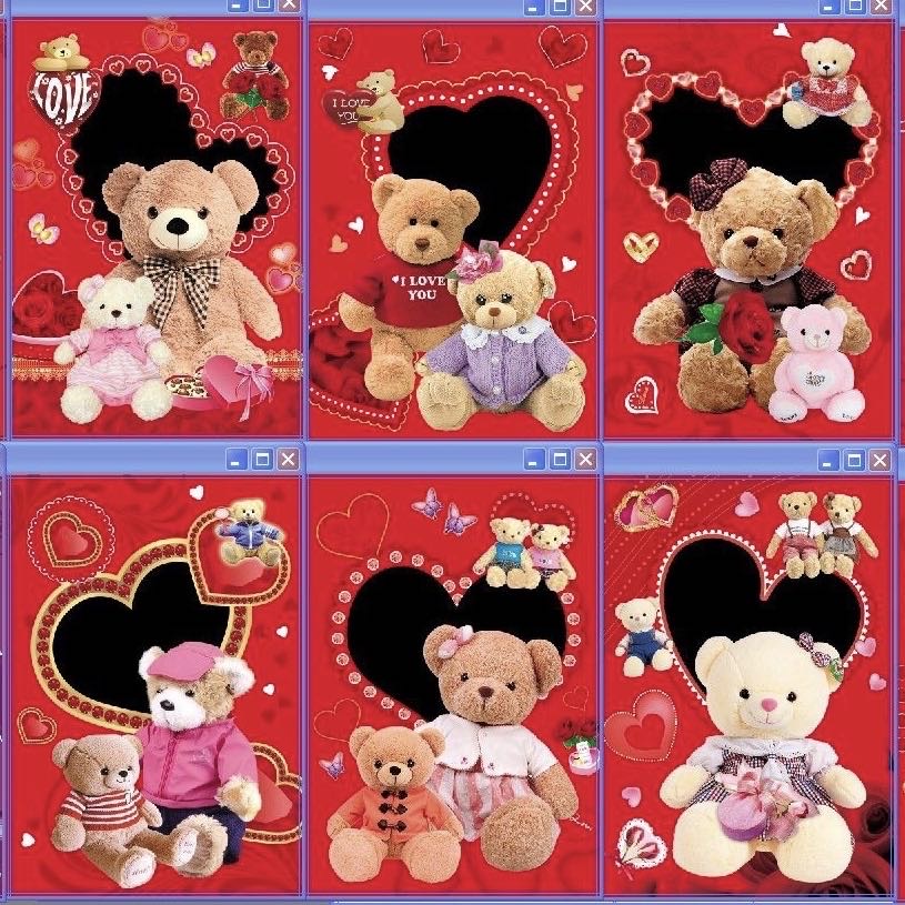 韩国卡通小熊立体对折卡片带信封生日通用祝福卡感恩答谢贺卡