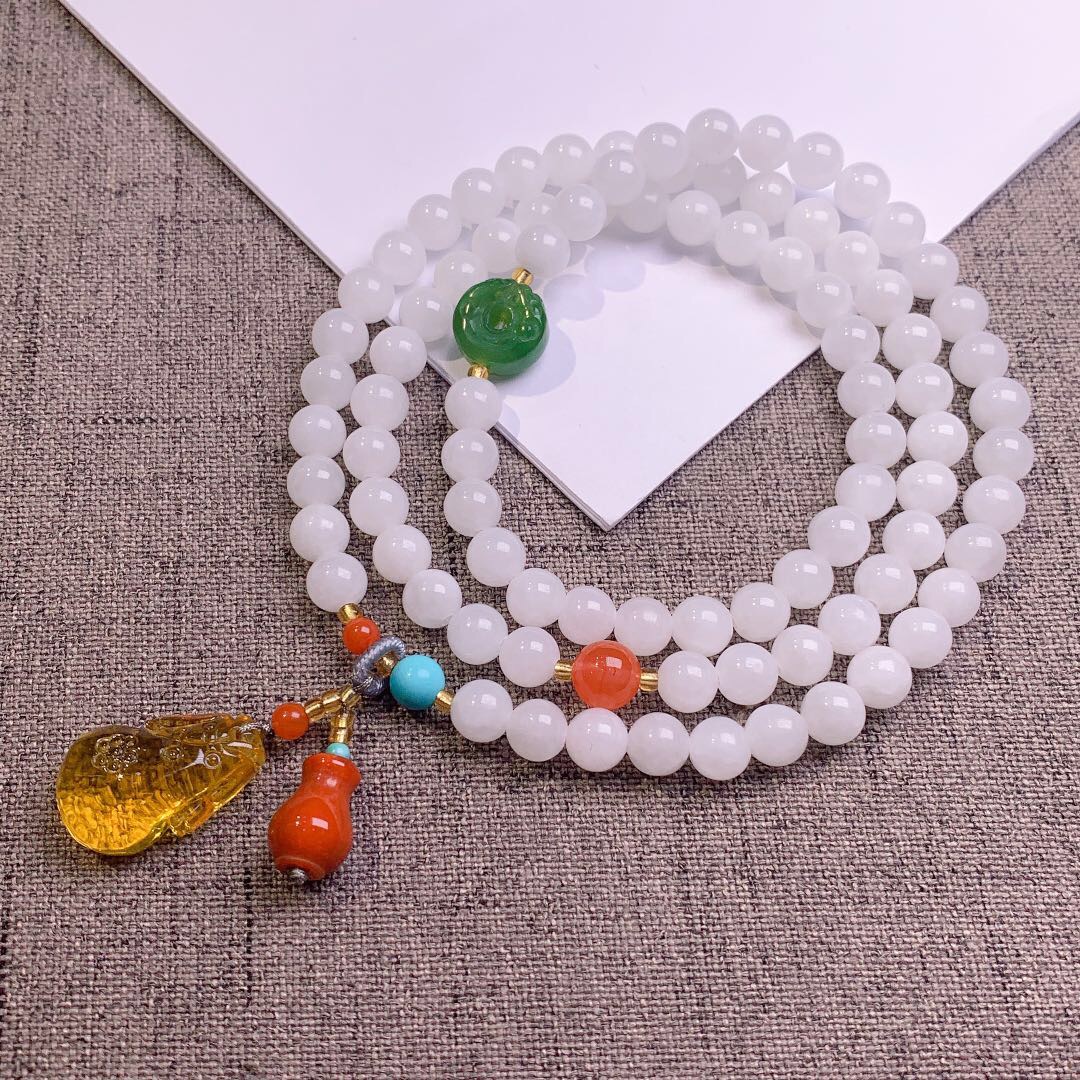 108-piece men's and women's bracelet made of high-quality porcelain turquoise in an old shape, Xiangyu 000555 details Picture