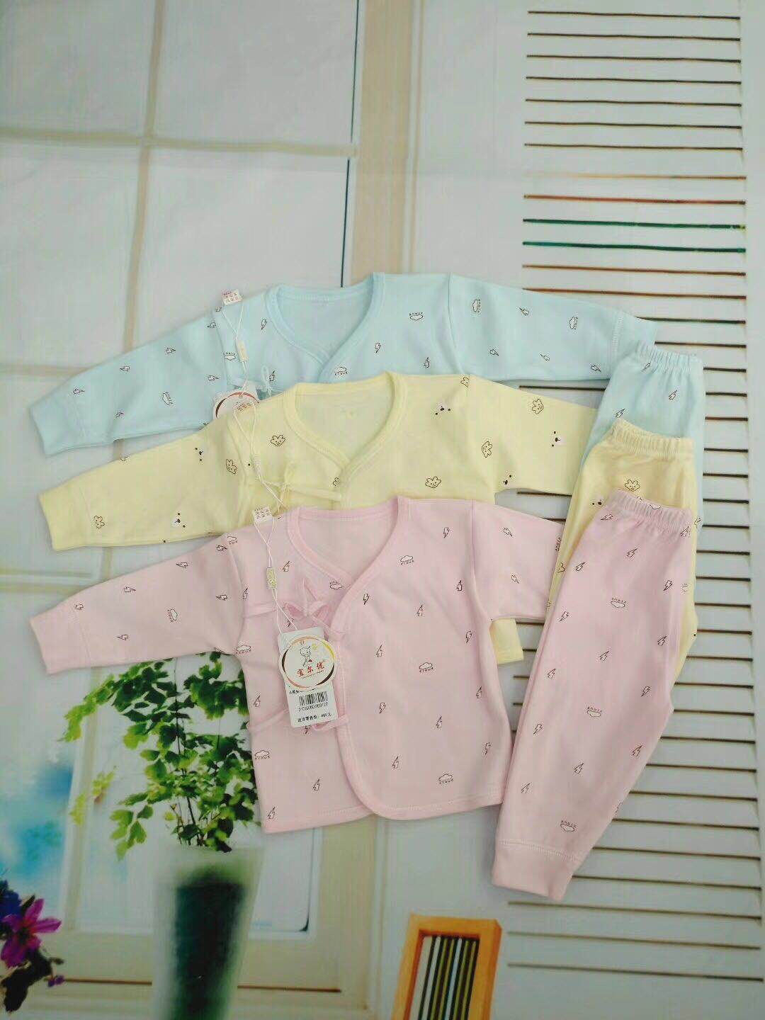 新生婴幼儿春秋新款夹棉薄棉保暖内衣套装宝宝冬装棉衣童装两件套