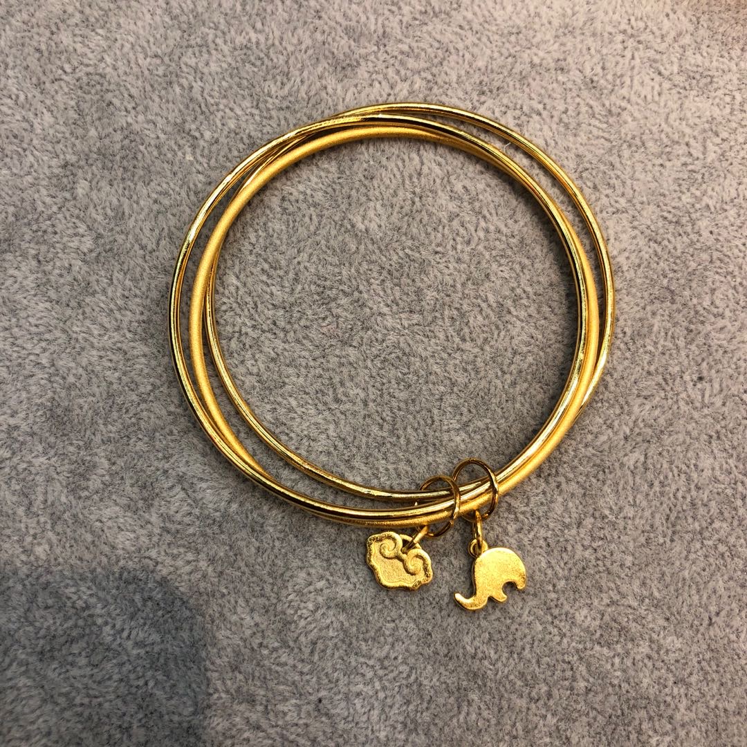 Elephant Xiangyun Bracelet Brass Gold Plated Three Iii Female Jewelry
