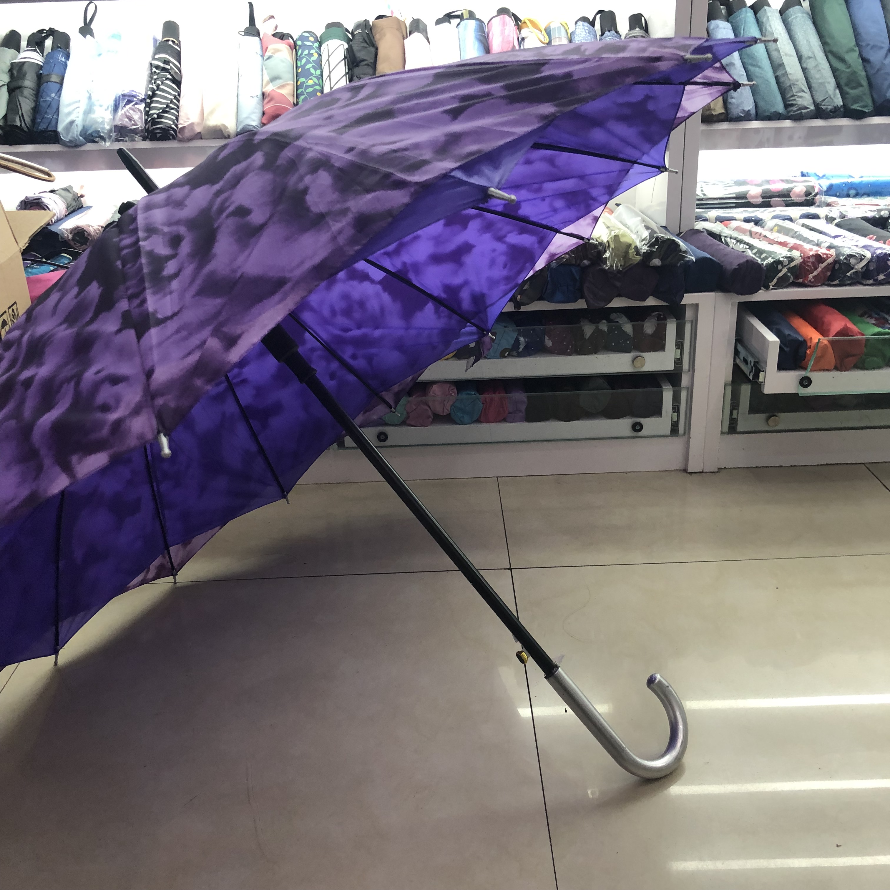 Straight Umbrella Paradise Umbrella Folding Rain And Sun Umbrella Sunblock Uv Umbrella Sunshade Umbrella Men And Women Purple Specification drawing