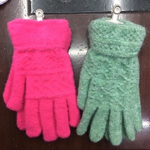 魔术大提花机纹手套户外运动冬季保暖针织毛线手套