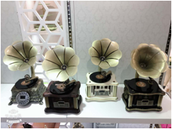 European vintage phonograph mini wireless Bluetooth speaker antique home classic computer small audio furnishing pieces thumbnail