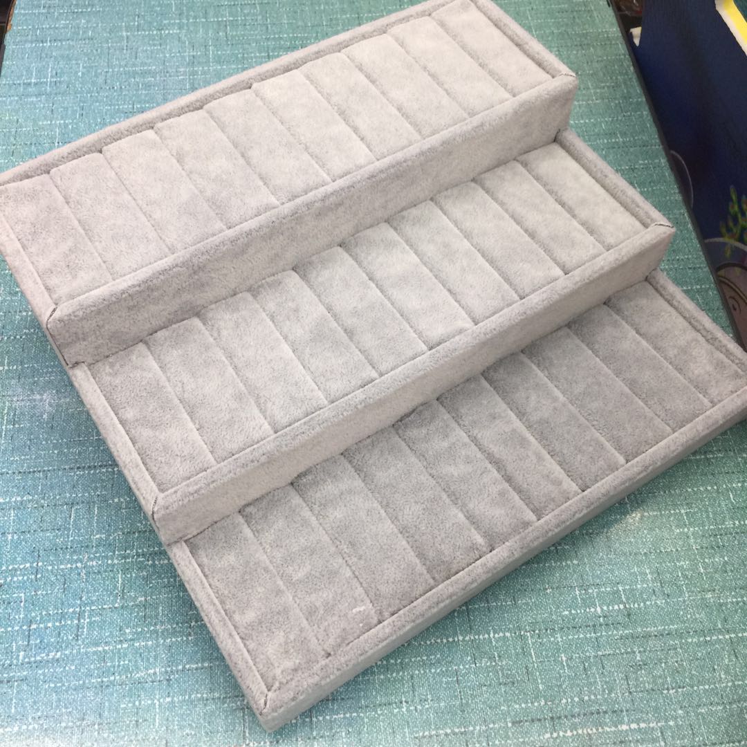 大号展示架绒布首饰盒珠宝箱项链戒指耳钉耳环收纳箱展示大容量细节图