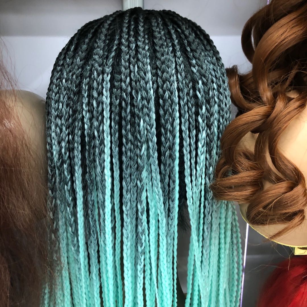 Factory direct sales of new blue gradient long hair bales, highly realistic