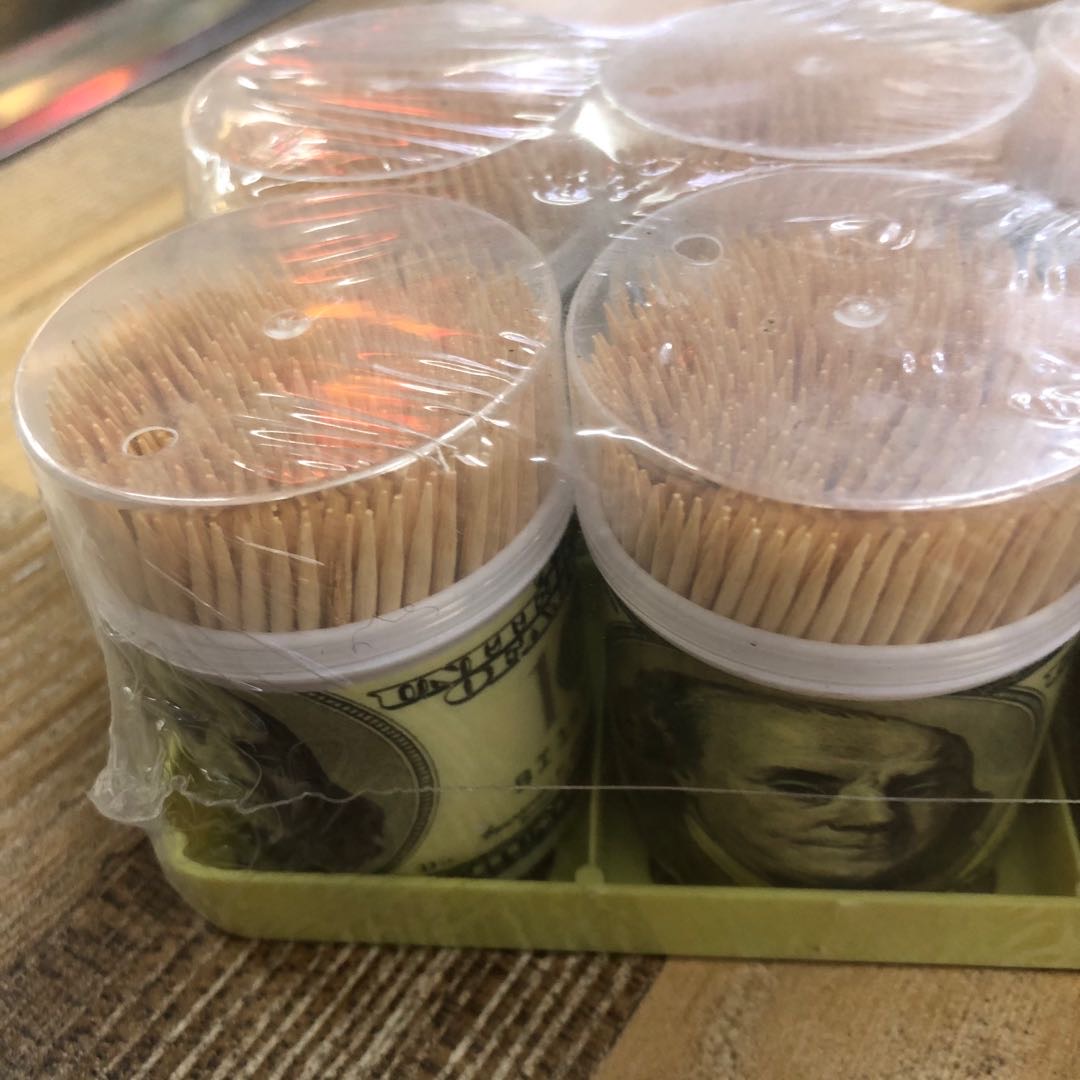 Disposable Bamboo Toothpick Health Double Head Can Be Used For Household Toothpick Bottle Box Cylinder 450 Random Color Combination details Picture
