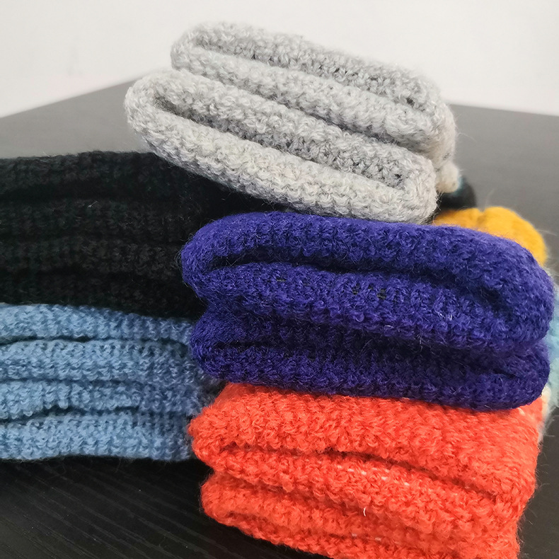 新款针织毛线半指户外保暖魔术手套厂家批发细节图