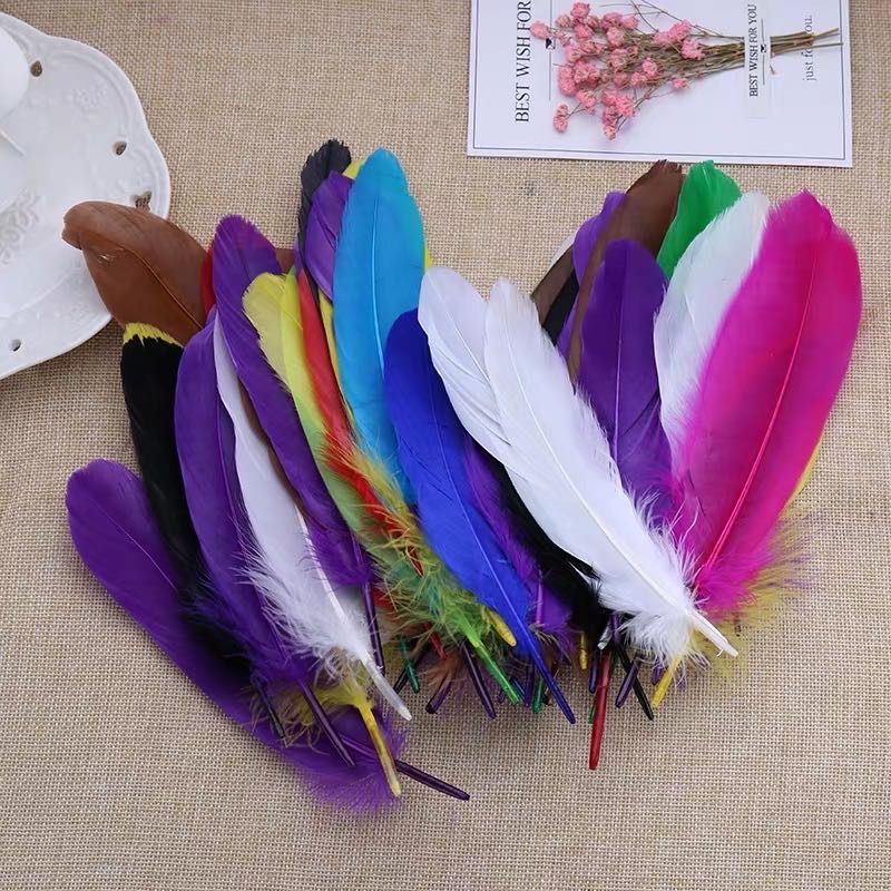 幼儿园手工彩色羽毛diy装饰饰品 儿童创意美术课程制作材料