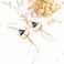 韩国潮流金色扇形环链条坠子三角宝石水晶钻石女气质耳饰产品图
