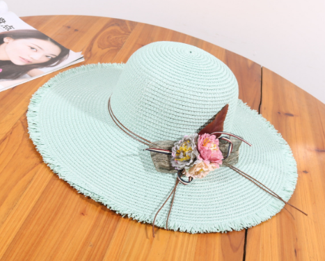 2018 Amazon Aliexpress Hot Sale Of New Petal Pattern Summer Sun Sunscreen Braided Straw Hat