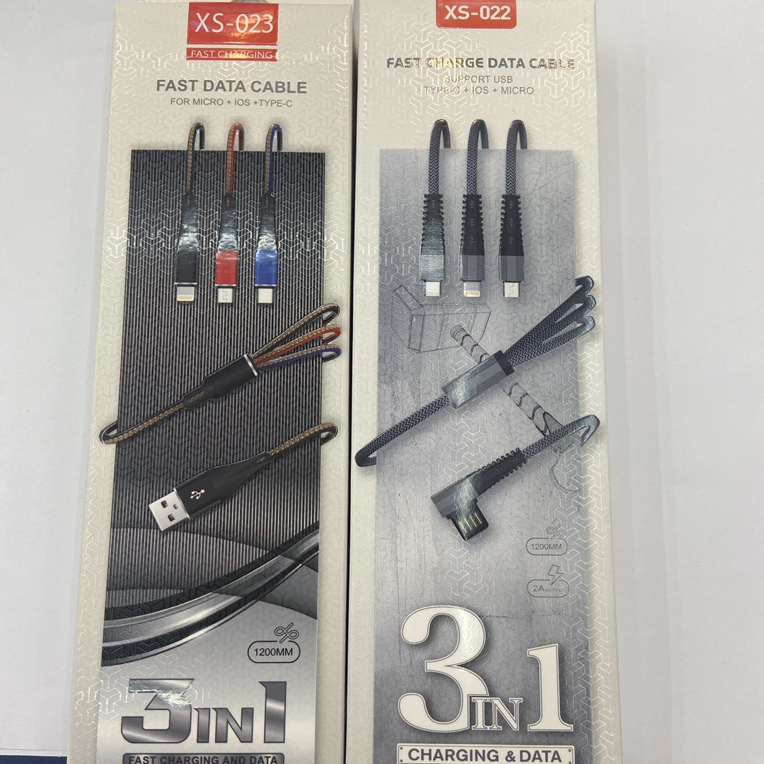数据线三合一充电线器手机快充一拖三苹果华为安卓二合一type-c三头一拖二万能多功能