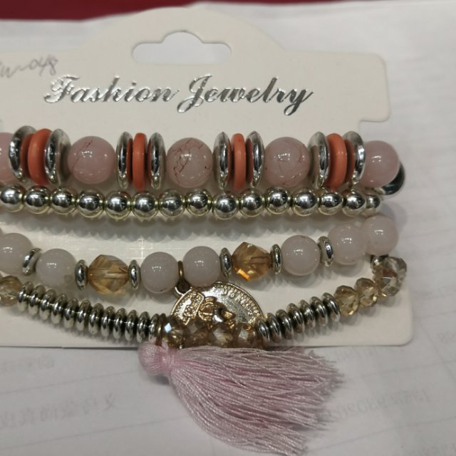 粉流苏手串多层吊坠手环手饰手链外贸出口