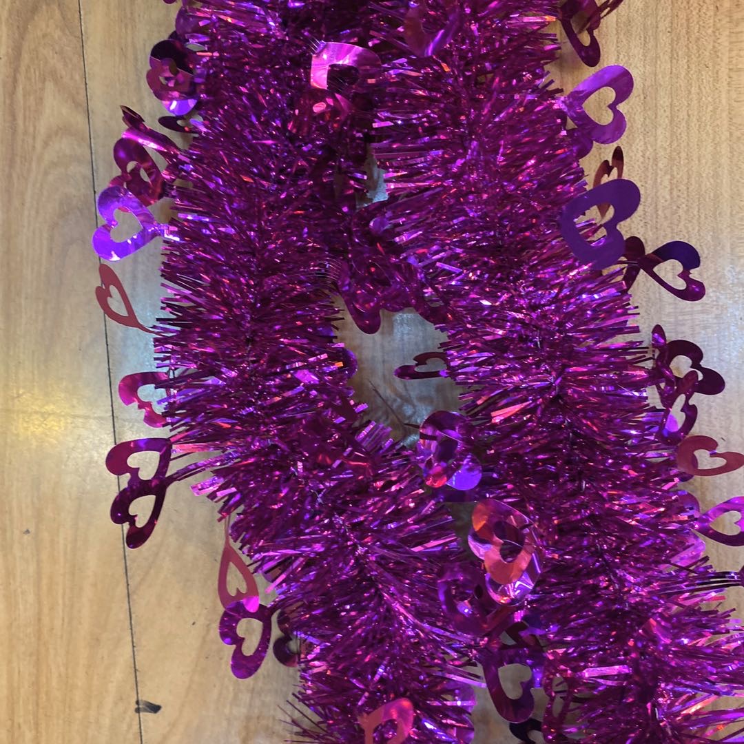 紫色圣诞节装饰品场景布置结婚婚庆用品彩条彩带新年年会晚会产品图