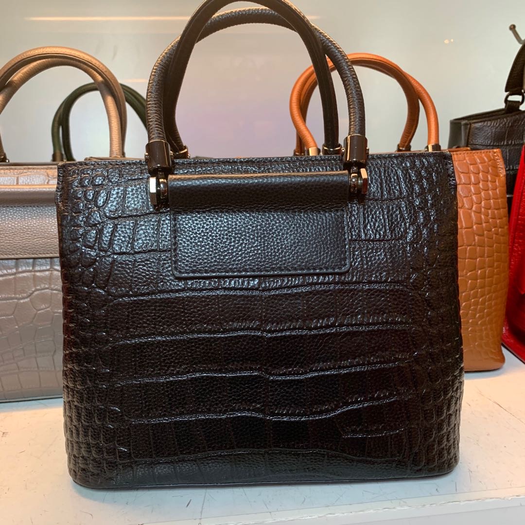 Xinyinhua Xyh Brown Chequered Embossed Square Hand Bag Guangzhou High-Grade Fashion Women's Bag