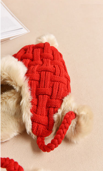 Knitted wool Lei Feng hat ear cap fashion playful plus fleece details Picture